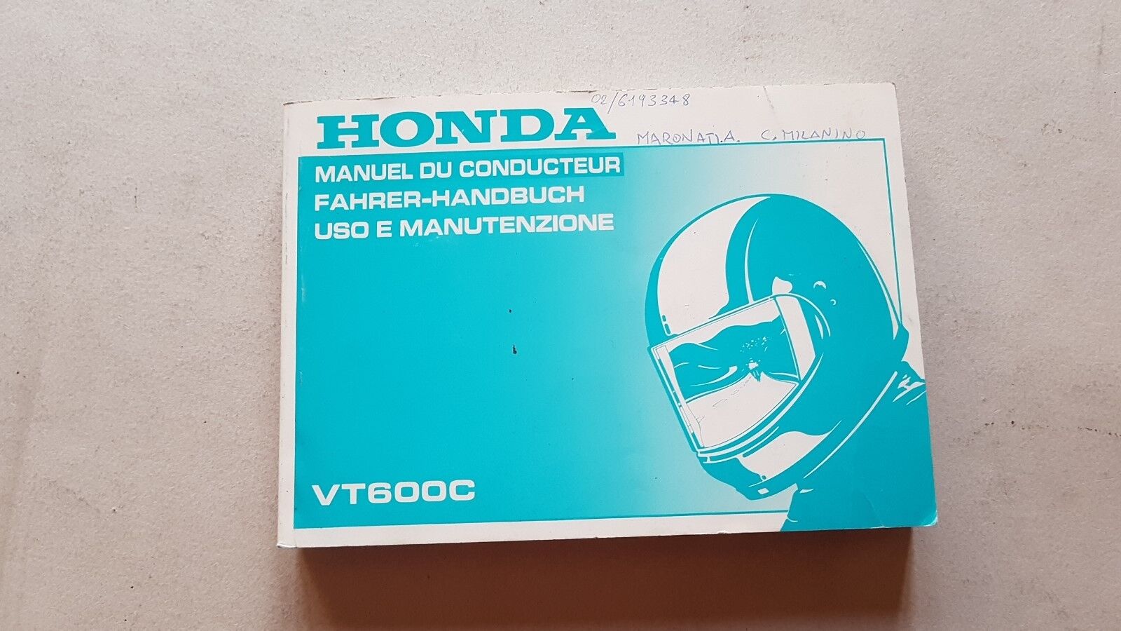 Honda VT 600 C CUSTOM 1990 manuale uso italiano originale …