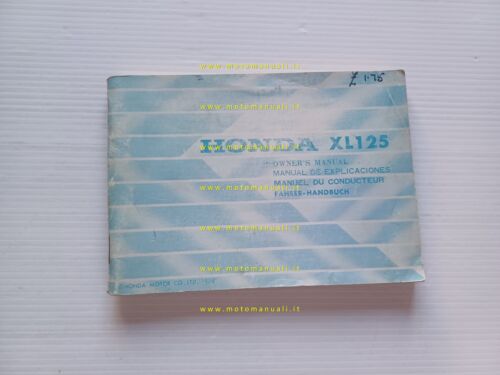 Honda XL 125 1976 manuale uso manutenzione libretto originale INGLESE