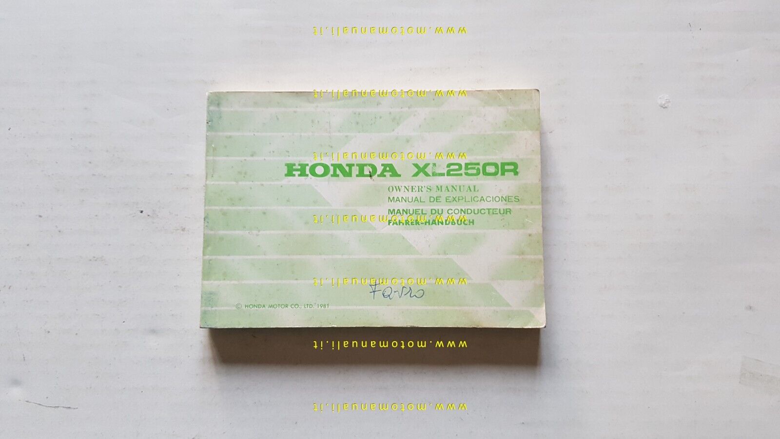 Honda XL 250 R 1981 manuale uso manutenzione originale inglese …