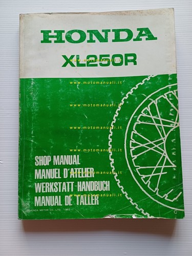 HONDA XL 250 R 1982 manuale officina originale