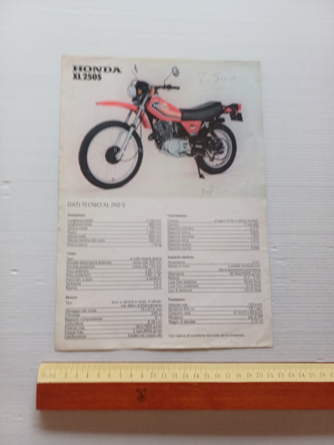 Honda XL 250 S 1979 depliant ITALIANO moto originale