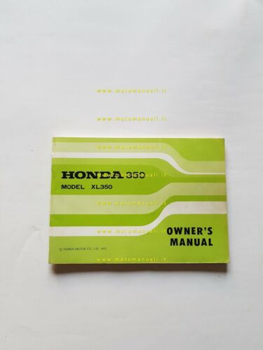 Honda XL 350 1973 manuale uso inglese originale owner's manual …