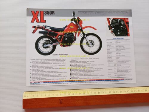 Honda XL 350 1984 Prototipo depliant INGLESE originale printed in …