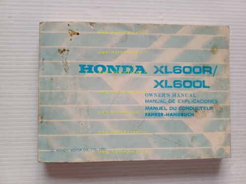 Honda XL 600 R - XL 600 L 1983 manuale …