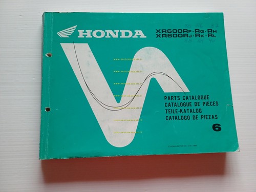 HONDA XR 600 R modelli 1985 - 1990 catalogo ricambi …
