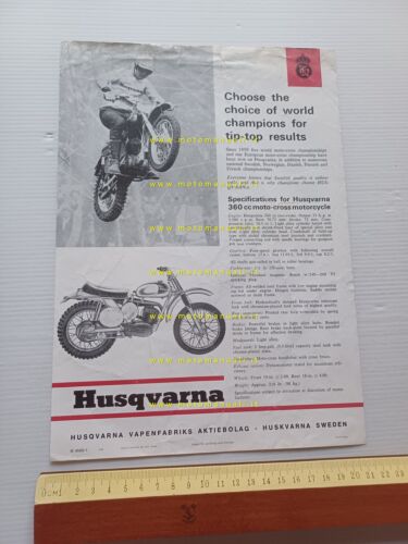 Husqvarna 360 Cross 1966 depliant originale inglese