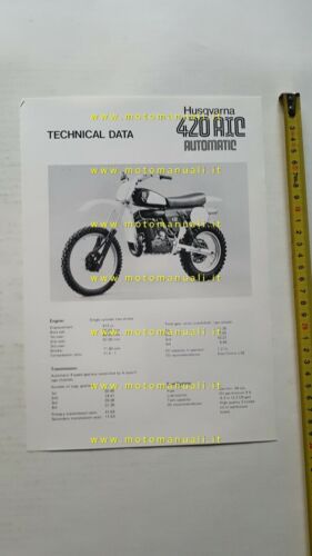 Husqvarna 420 AIC Automatic 1980 scheda tecnica cartella stampa no …