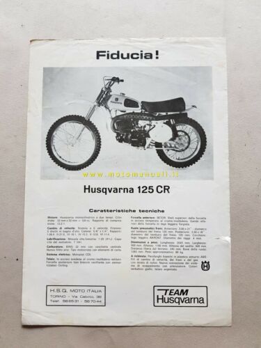 Husqvarna cross 125 CR 1974 depliant originale brochure prospekt