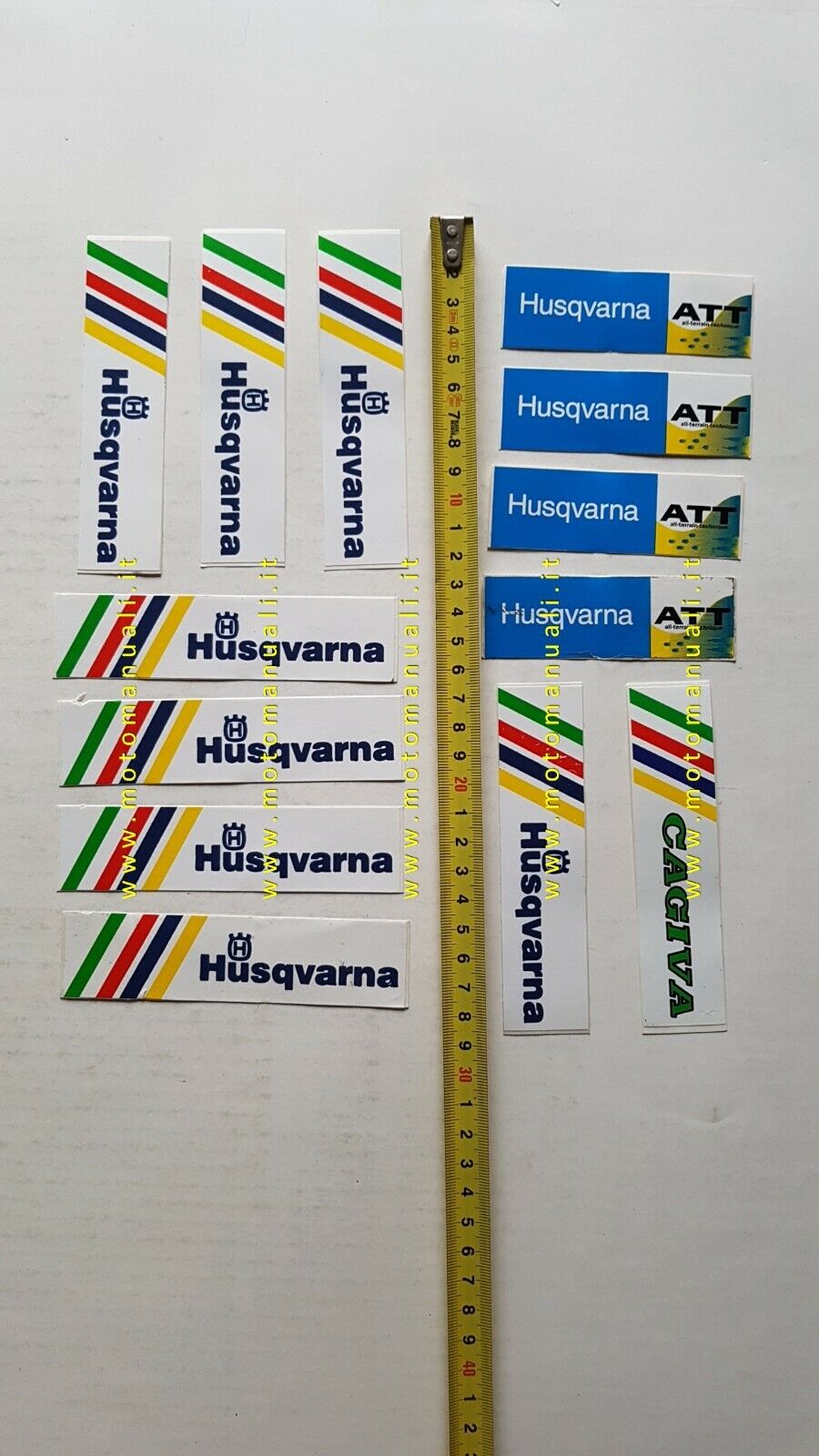 Husqvarna lotto 13 adesivi pubblicitari originali anni 80-90 factory stickers
