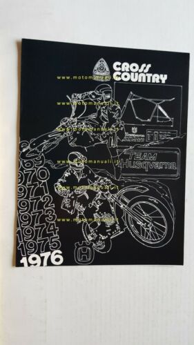 Husqvarna produzione modelli Cross Country 1976 depliant INGLESE moto brochure