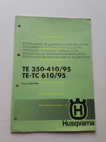 Husqvarna TE 350-410 1995 TE-TC 610 1995 INTEGRAZIONE Manuale Officina …