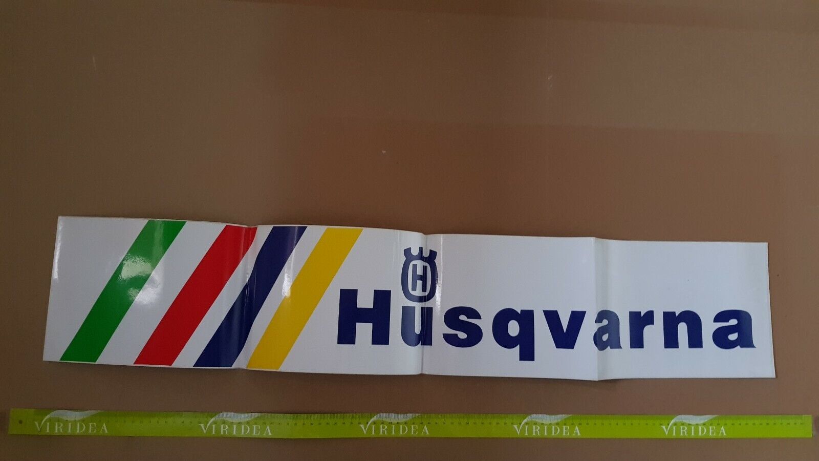 Husqvarna vetrofania adesivo gigante per concessionari 100 cm originale epoca