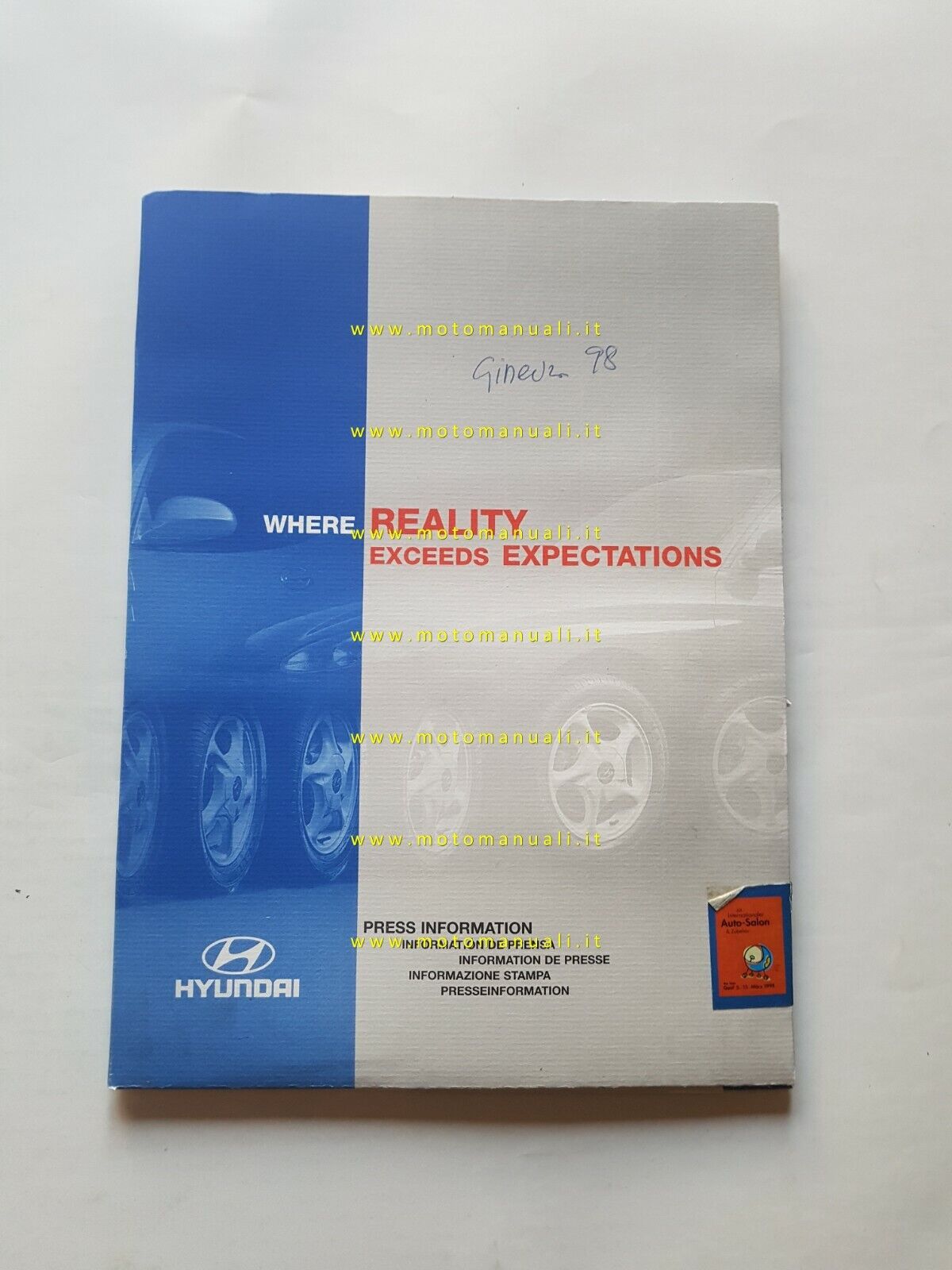 Hyundai cartella stampa salone Ginevra 1998 originale italiano press kit