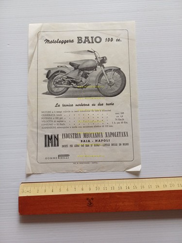 IMN Baio 100 depliant italiano anni 50 originale