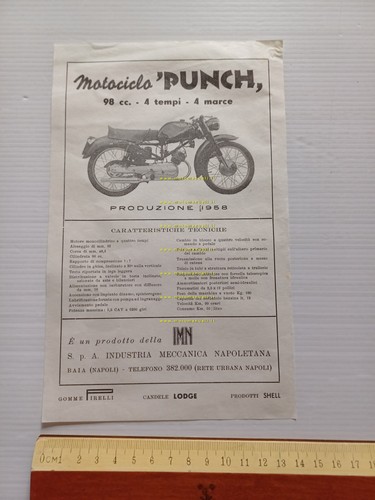 IMN Punch 98 1958 depliant italiano originale