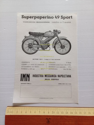 IMN SuperPaperino 49 Sport depliant italiano anni 50 originale