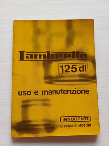 Innocenti Lambretta 125 DL 1969 manuale uso manutenzione libretto originale