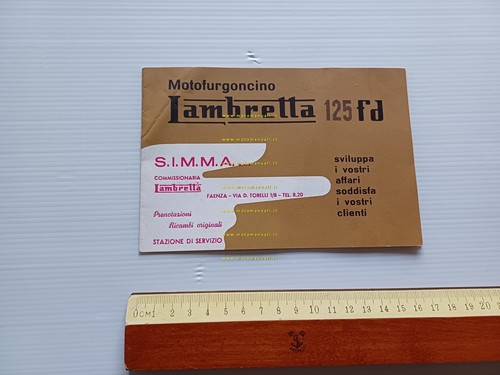 Innocenti Lambretta 125 FD motocarro 1953 depliant italiano originale
