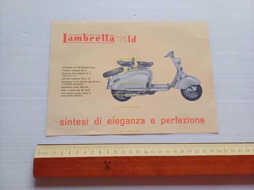 Innocenti Lambretta 125 LD - produzione modelli 1955 depliant italiano …