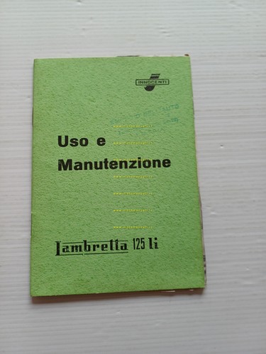 Innocenti Lambretta 125 Li 1959 manuale uso manutenzione libretto originale