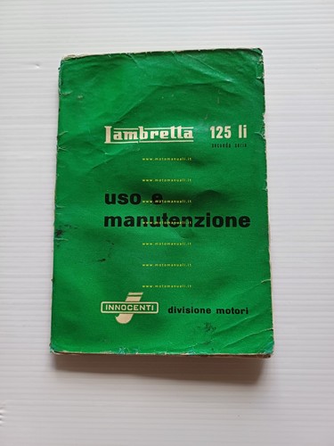 Innocenti Lambretta 125 LI 2a S. 1959 manuale uso manutenzione …