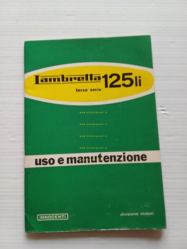 Innocenti Lambretta 125 LI 3a Serie 1963 manuale uso manutenzione …