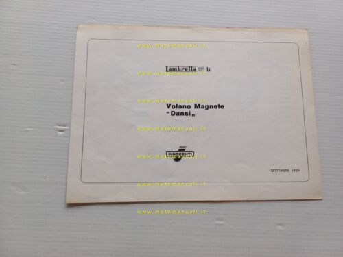 Innocenti Lambretta 125 LI AGGIORNAMENTO Volano Dansi catalogo ricambi originale