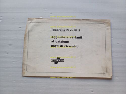 Innocenti Lambretta 150 d-ld AGGIORNAMENTO 6.1955 catalogo ricambi originale