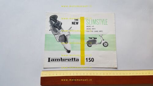 Innocenti Lambretta 150 LI Slimstyle 1959 depliant originale INGLESE