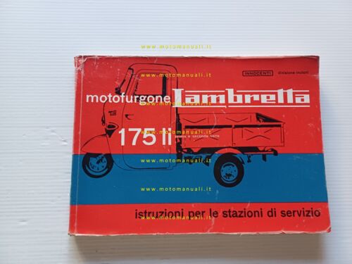 Innocenti Lambretta 175 Li motocarro 1a-2a Serie 1962 manuale officina …