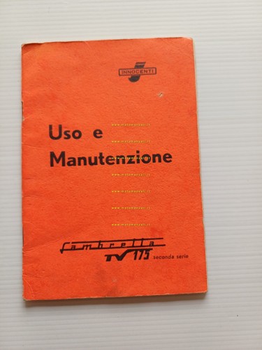 Innocenti Lambretta 175 TV 2a serie 1959 manuale uso manutenzione …