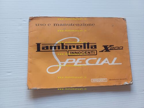 Innocenti Lambretta X 200 Special 1966 manuale uso manutenzione originale