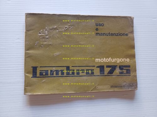 Innocenti Lambro 175 motocarro 1964 manuale uso manutenzione libretto originale