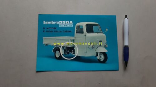 Innocenti Lambro 550 A motocarro depliant originale ITALIANO brochure