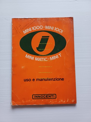 Innocenti Mini 1000 -1001-Matic - Mini T 1972 manuale uso …