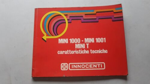 Innocenti Mini 1000 1001 T Export 1972 manuale officina caratteristiche …