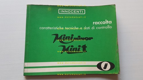 Innocenti Mini Minor -Mini T 1968 manuale officina caratteristiche tecniche …