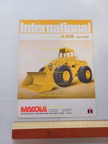 International Payloader H-80 pala caricatrice gommata anni 70 depliant originale