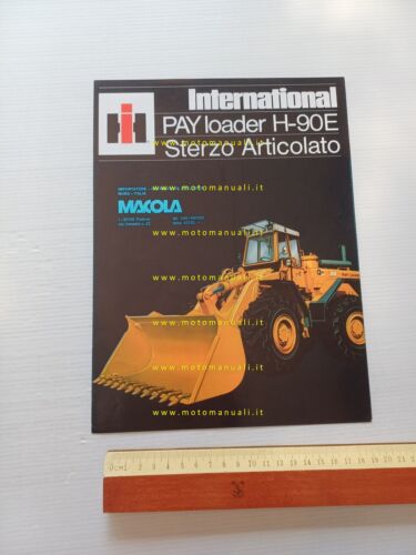 International Payloader H-90 pala caricatrice gommata anni 70 depliant originale