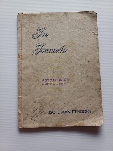ISO 125 Isoscooter Isomoto 1950 manuale uso originale owner's manual