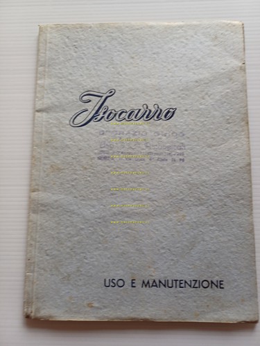 ISO Isocarro 125 1951 manuale uso manutenzione libretto originale italiano