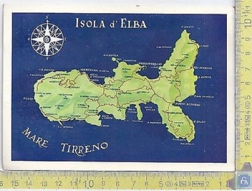 Isola d'Elba - Cartina - anni '70 - '70s