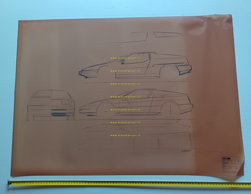 Italdesign MAYA 1983 disegno su lucido originale con firma autografa …