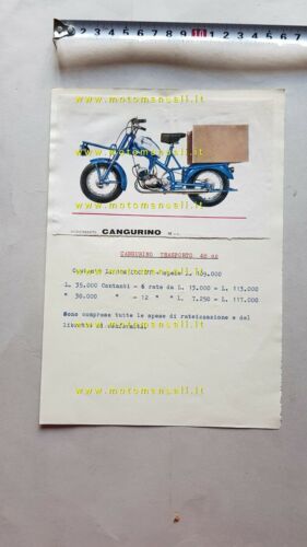 Italjet 50 Cangurino 1962 depliant moto originale ciclomotore brochure moped