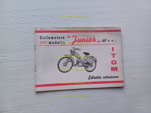 Itom Junior 49 manuale uso manutenzione + catalogo ricambi originale