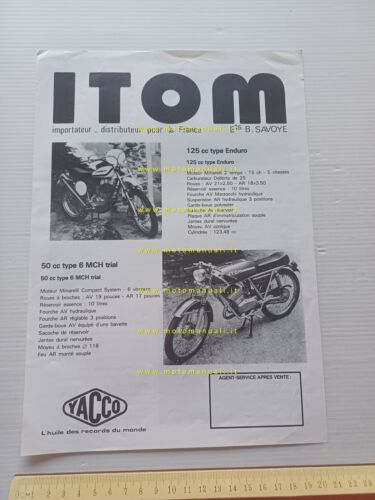 Itom produzione modelli 125 - 50 1975 depliant Francese originale