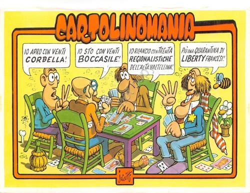 Jacovitti Cartolina serie Cartolinomania partita a carte con illustratori
