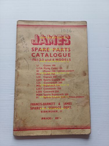 James tutti modelli moto 1961-64 catalogo ricambi originale spare parts …