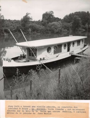 Jany Holt casa galleggiante La Garonne fotografia originale anni '50 …