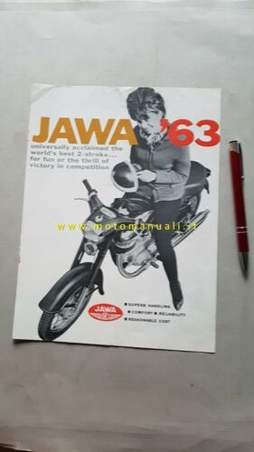 Jawa produzione moto 1963 depliant originale motorcycle brochure